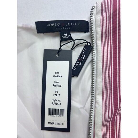 Romeo & Juliet Couture Womens Medium Jumpsuit Red & Ivory NWT - Picture 9 of 12